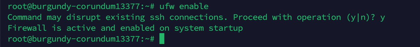 ufw enable